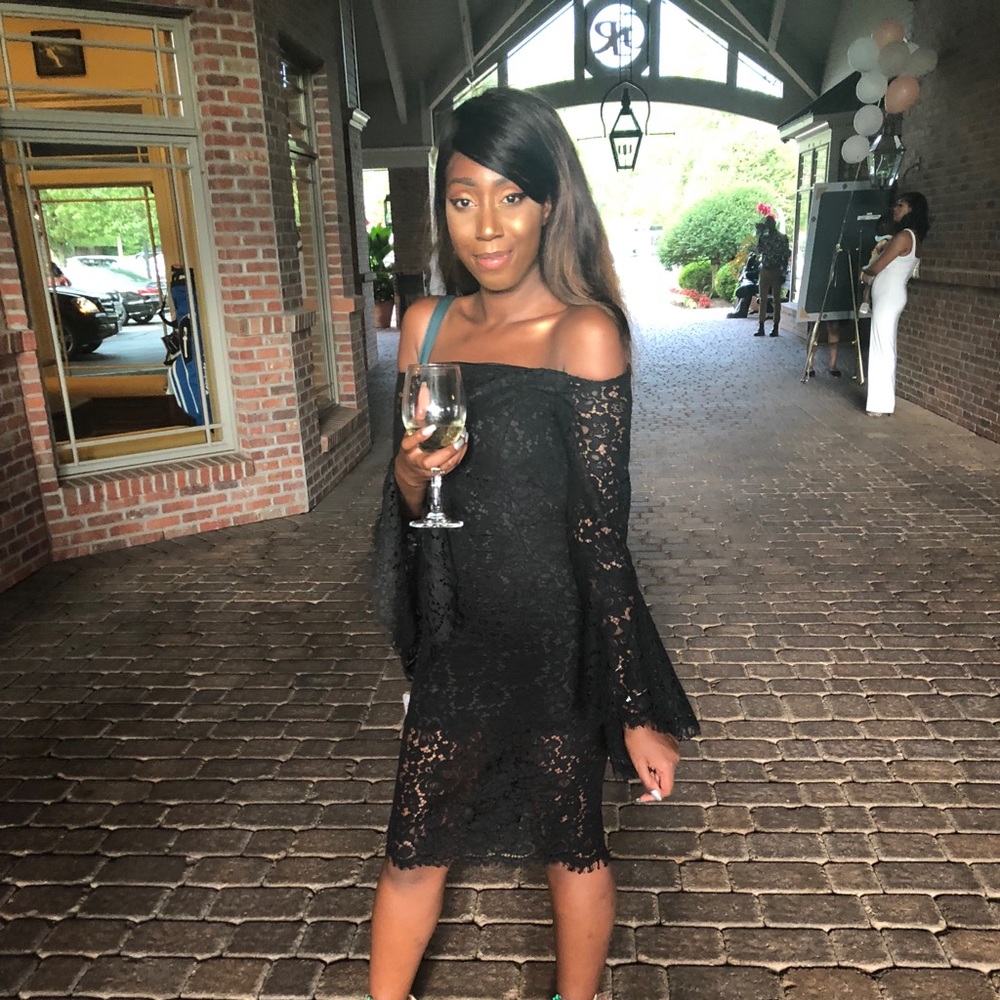 Bardot Black lace bardo dress